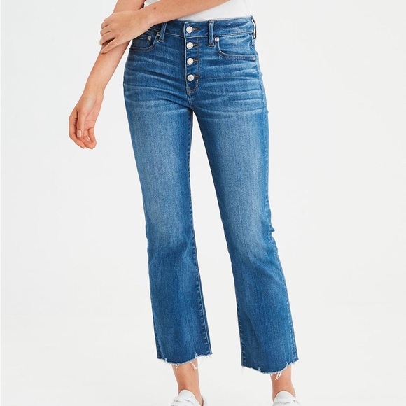 AE Button Fly Crop Ankle Jeans - Picture 2 of 7